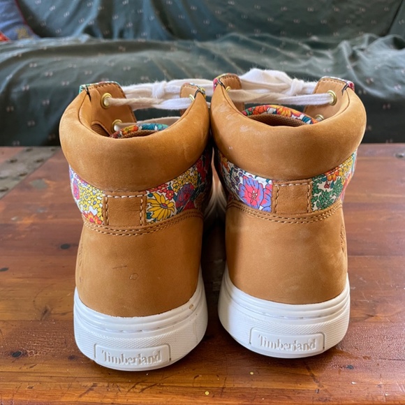 Timberland x Liberty of London Bria Wheat Nubuk Sneakers Women's Size 8.5 - Picture 4 of 14